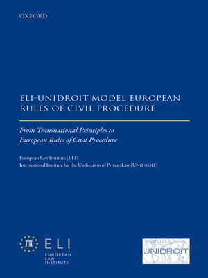 cover image of ELI – Unidroit Model European Rules of Civil Procedure